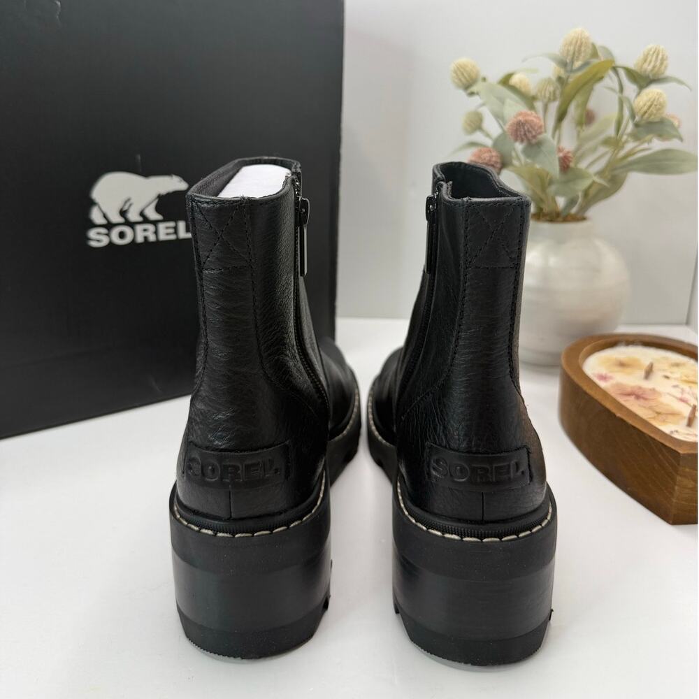 Sorel Joan Now Zip Bootie Chunky Lug Sole Black Women's 8 NWB - Picture 4 of 10